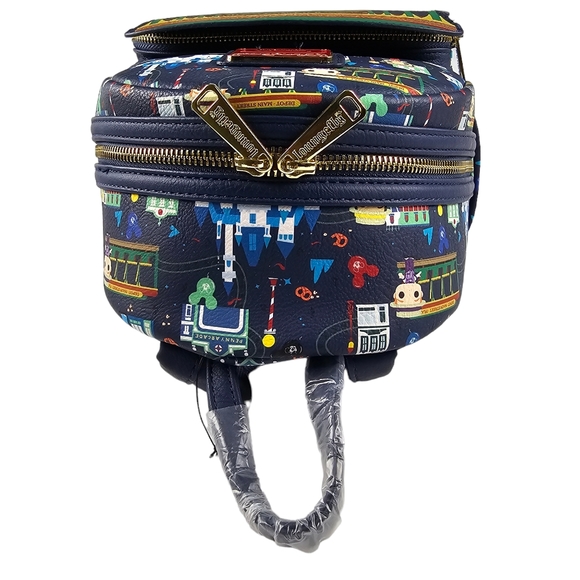 Loungefly Disney Parks Dapper Dans Main Street USA Mini Backpack Blue Red NWT - Picture 5 of 16